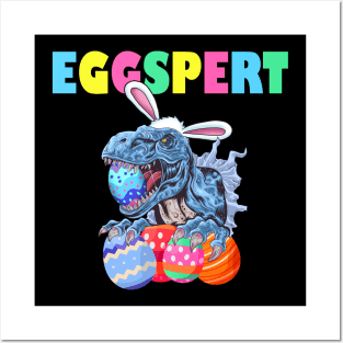 Eggspert Funny Easter Dinosaur Bunny Egg Hunt Kids Easter Costume Posters and Art